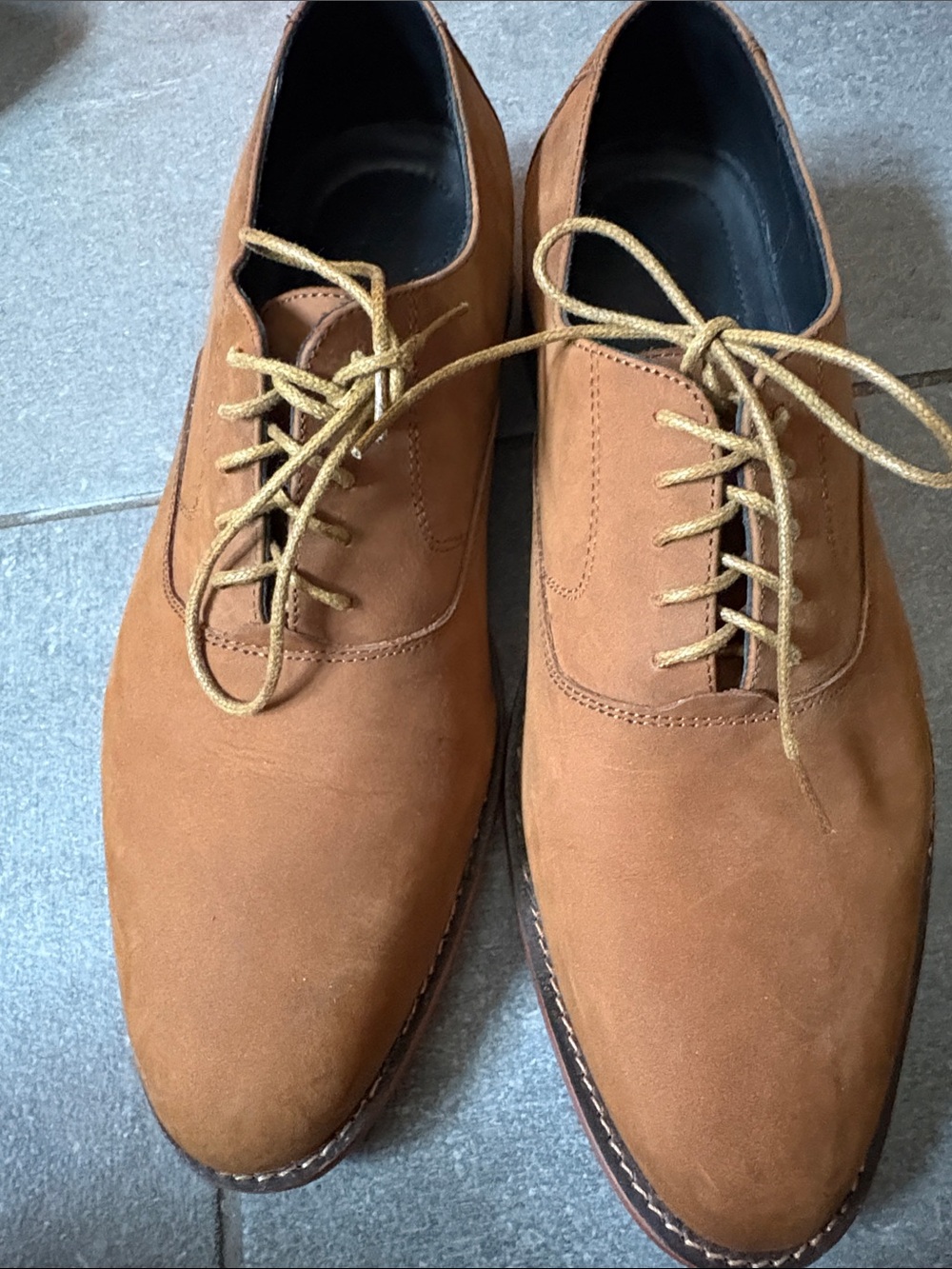 Nisolo Tan Suede Derby Shoes